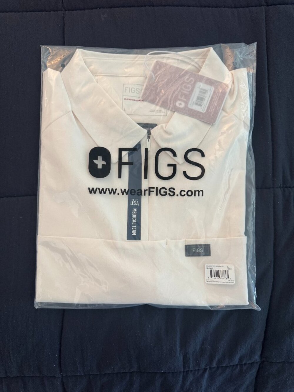 FIGS x Team USA Polo Scrub Top and Bottom - Off White (BRAND NEW) (Limited)